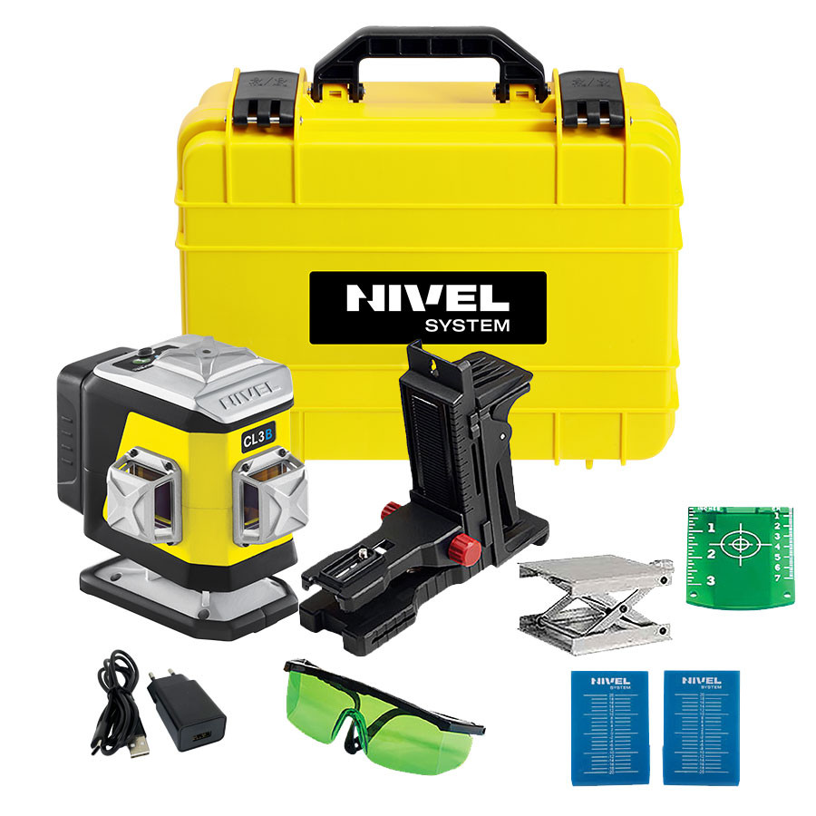 ZESTAW Laser krzyżowy Nivel System CL3B niebieski + statyw SJJM1EX