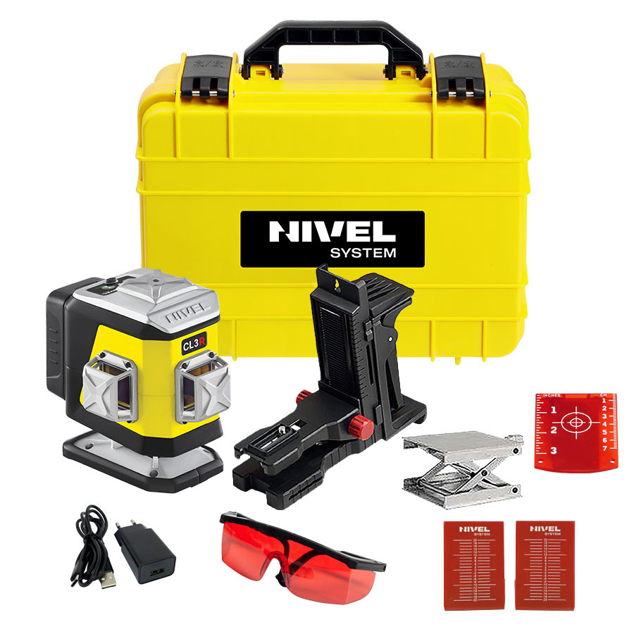 ZESTAW Laser krzyżowy Nivel System CL3R czerwony + statyw SJJM1EX